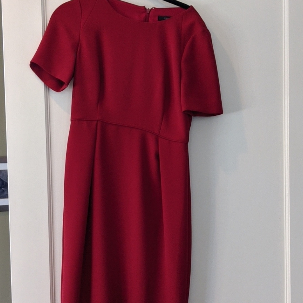 J Crew red crepe dress